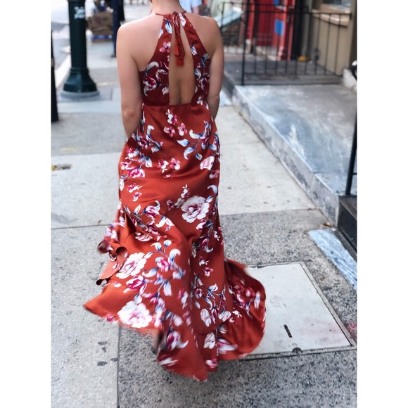 Dresses & Skirts - Last 1✨🆕Nikita Rust Floral Satin Dress Wrap Dress